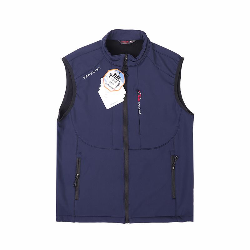 Autumn and Winter Outdoor Sports Soft Shell Fleece-Lined Vest for Men, Windproof, Warm, Stand-Up Collar, Casual, Versatile Vest, Large Size Vest