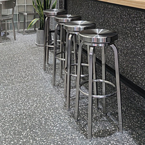 Stainless steel bar stool bar stool rotating bar chair metal household simple industrial wind round stool outdoor iron bar stool