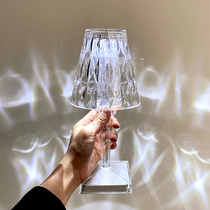 Nordic creative crystal lamp Italian bedroom bedside lamp Net red charging atmosphere lamp Diamond lamp decoration table lamp