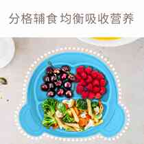 PUKU baby dinner plate divided suction cup bowl children eat anti-fall anti-scalding baby food supplement bowl silicone suction tableware