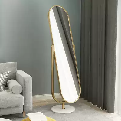 Nordic ins light luxury Net red rotating full-length mirror home floor mirror simple bedroom girl full-length mirror full-length mirror