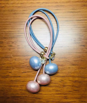 Closed shop clearance South Korea imported childrens colored beads bright diamond hair rope Princess double beads hair accessories a rope