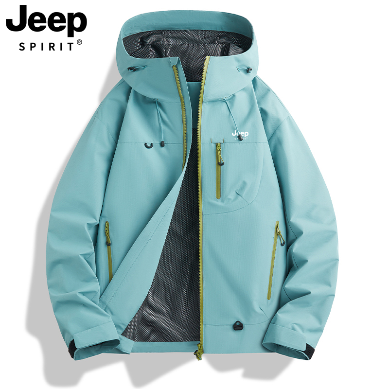 JEEP ジャケット メンズ 2025年春新作 フード付き ゆったり アウトドア 登山服 男女兼用 アサルトジャケット