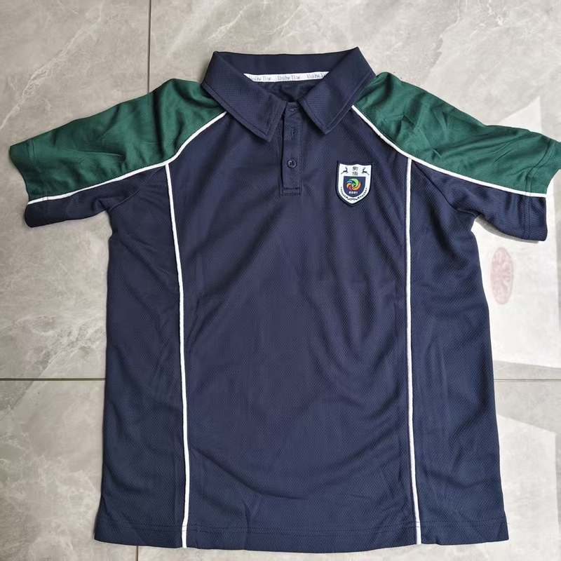Baoji Zhibo School Summer School Uniform Top, Color-Blocked, Breathable, Quick-Drying
