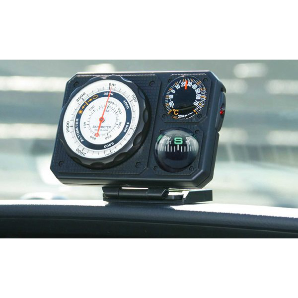 Made in Japan, Car-Mounted Altimeter for Self-Driving Tours, Altimeter, Thermometer, Elevation Meter