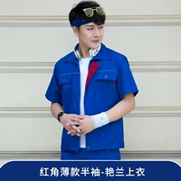 Великолепный синий половина -sleeve (а) топ