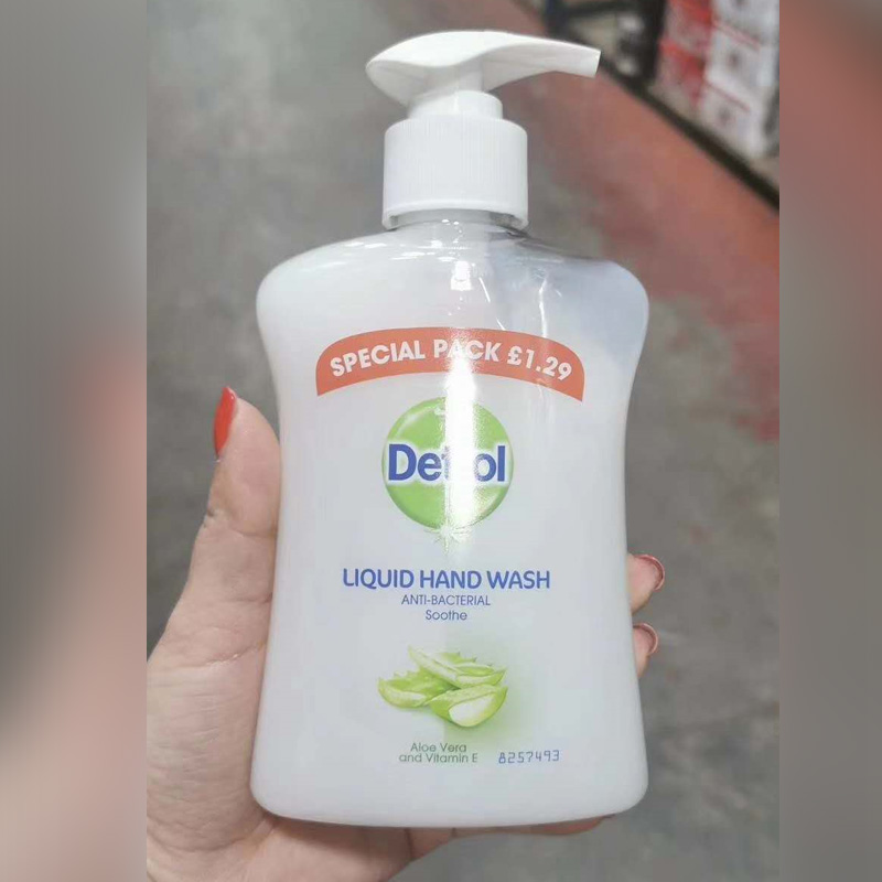 UK Dettol Drop Aloe Vera + Vitamin E healthy bacteriostatic cleaning hand sanitizer 250ml