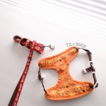 TX DUCK SPOT DISNEY POOH POOH BEAR ORANGE PRINTED CHEST STRAP CAN BE connected WITH LEASH