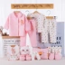 Bộ quà tặng sơ sinh cho bé quần áo cotton mùa thu đông dày 0-3 tháng 6 Đồ sơ sinh cho bé sơ sinh