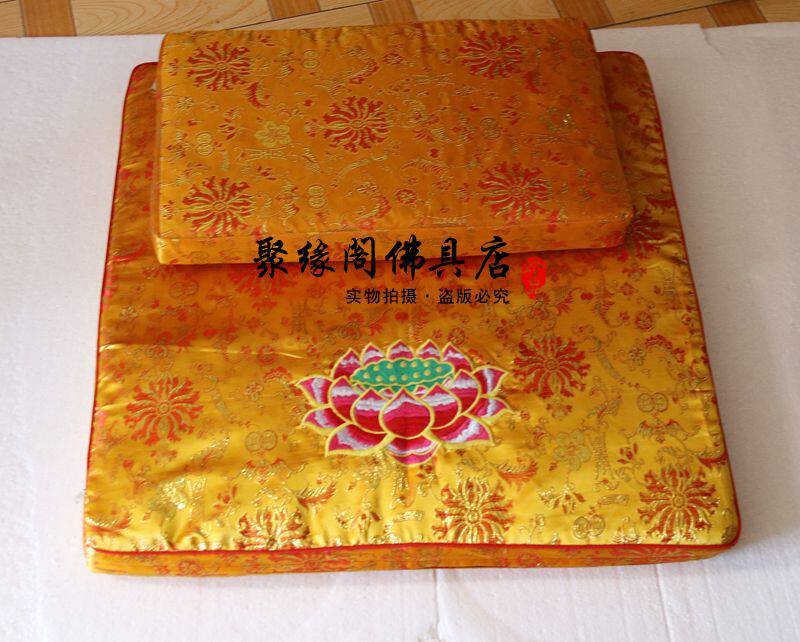 Buddhist Supplies Zen Cushion Bushel Thicken Cushion Ground Mat Pure Coconut Silk Sitting Mat Embroidered Barefoot Cushion Kneeling Mat