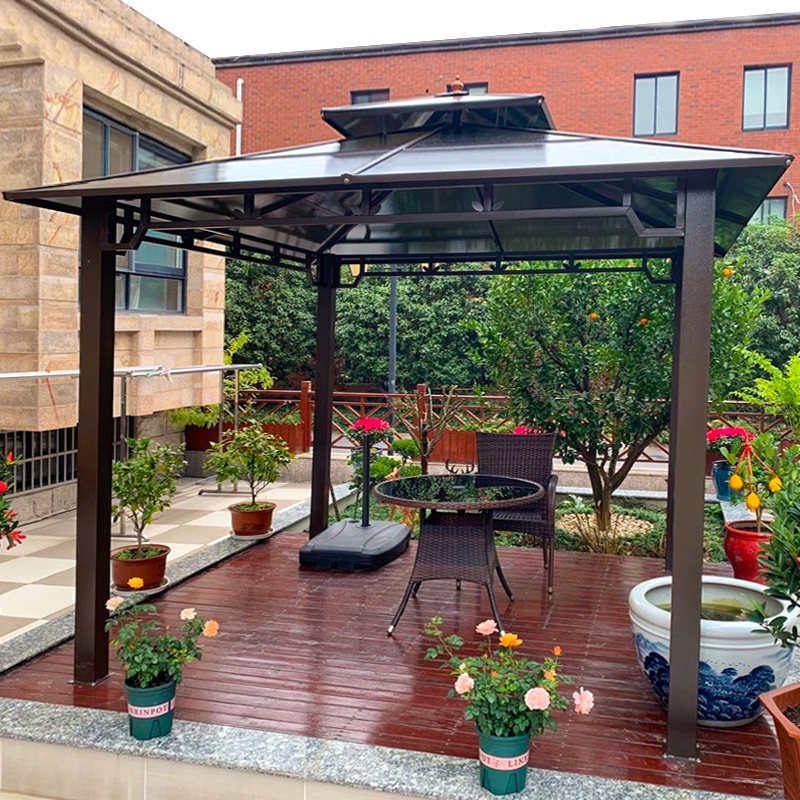 Pavilion Outdoor Patio Villa Pavilions Outdoor Terrace Garden Terrace Garden Home Awning Rain Shed Aluminum Alloy Casual Cool Kiosk