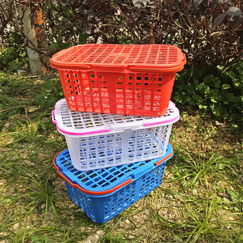10 catties 12 catties square basket fruit garden picking basket strawberry basket plastic portable vegetable basket disposable bayberry blue
