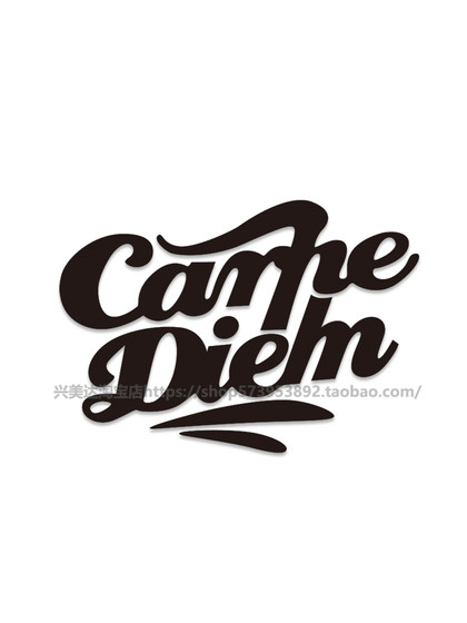 시기 적절한 Xingle Carpe Diem 자동차 스티커 자동차 삼각형 창문 연료 탱크 커버 오토바이 헬멧 반사 방수 스티커