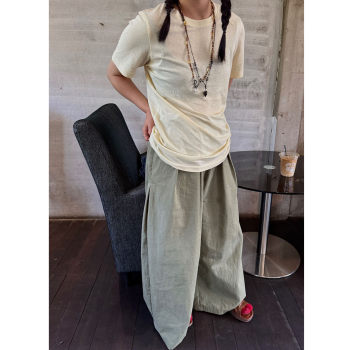 Niche cousin 2026 spring new product loose slim casual wide leg pants trousers