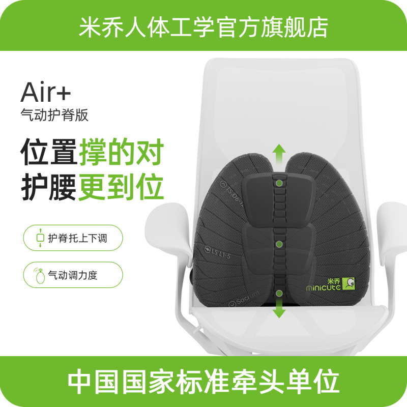 Spine Protection Version | Miqo Ergonomic Lumbar Support Cushion for Office Workstation, Long Sitting Chair, Gift Included