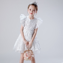 Little girl princess skirt skirt children fluffy yarn flower girl piano costume girl host birthday evening dress summer