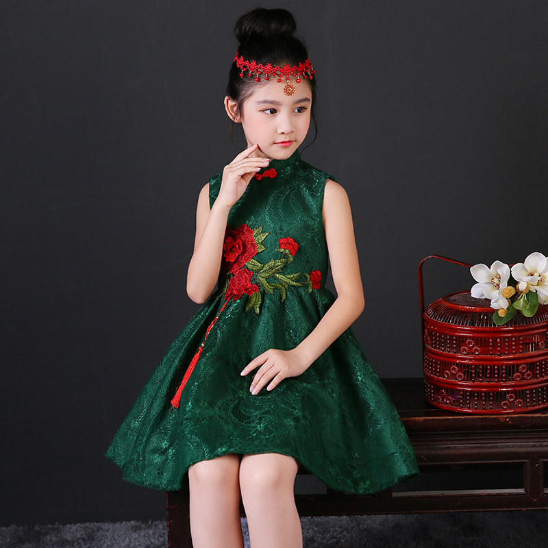 Children's cheongsam 2019 new summer Tang suit girls national wind dress baby little girl princess dress costume