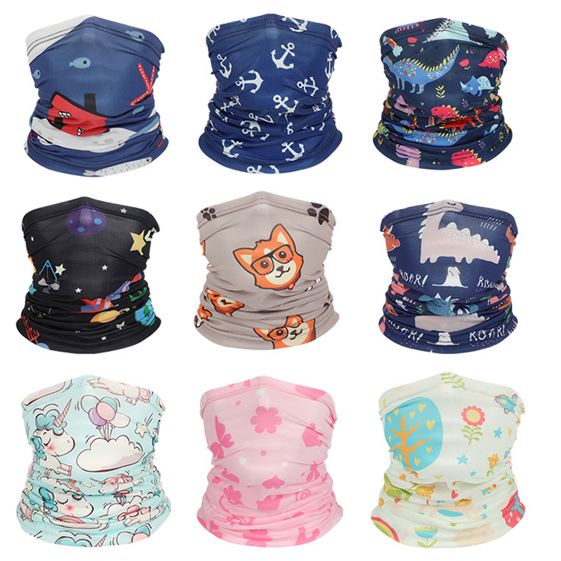 Children's outdoor sunscreen neck cover ice silk anti-ultraviolet turban summer men's magic face scarf riding mask cover face thin