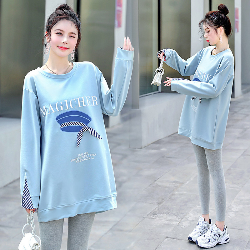 2022 New Maternity Autumn Suits Fashion Tops Long Sleeves T-Shirts Autumn Outer Wear Maternity Clothes Spring and Autumn Dresses