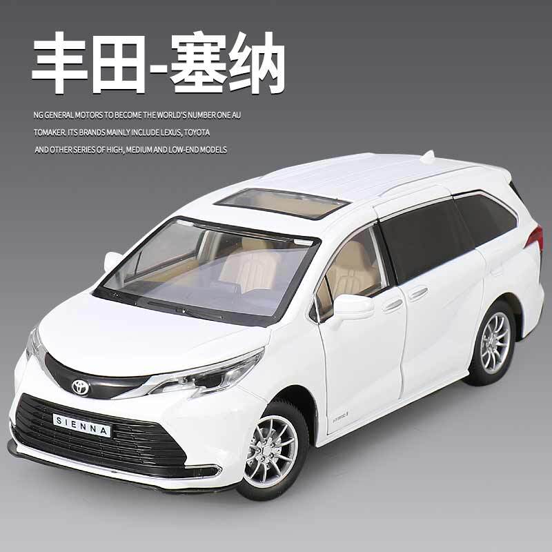 1:24 Toyota Sienna Toy Car Mpv Officially Licensed Realistic Alloy Car Model Collectible Ornament Children's Gift