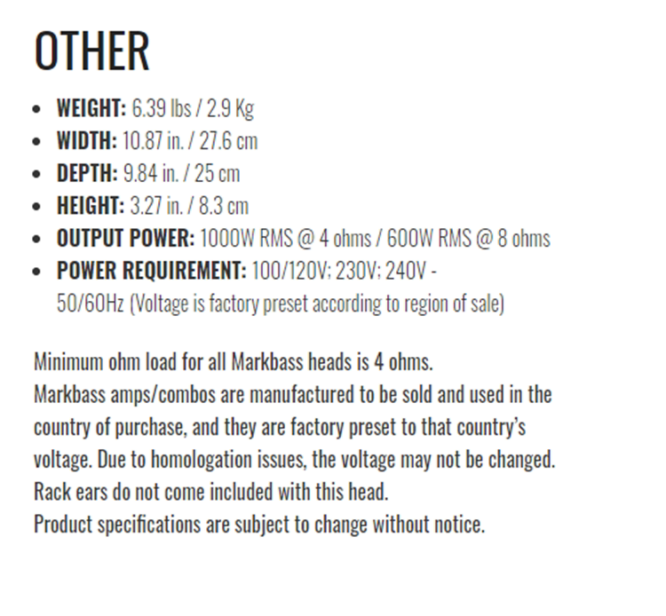 Гитарный комбик mark bass little marcus 800 1000 mark vintag音箱箱头现货