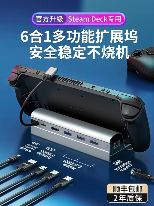 Steam Deck Game Console Dock Handheld Expansion Dock External HDMI Gigabit Expansion Switch Dock
