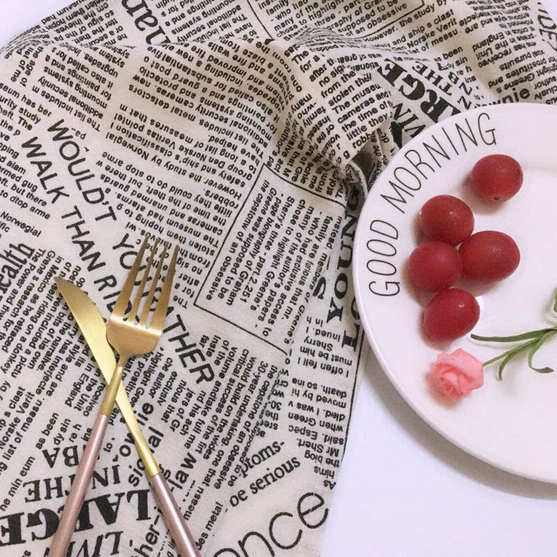Retro Alphabet English Newspapers Napkin Cotton Numb Bumpy Dining Mat Pendulum with photo background tablecloths Filmed Props