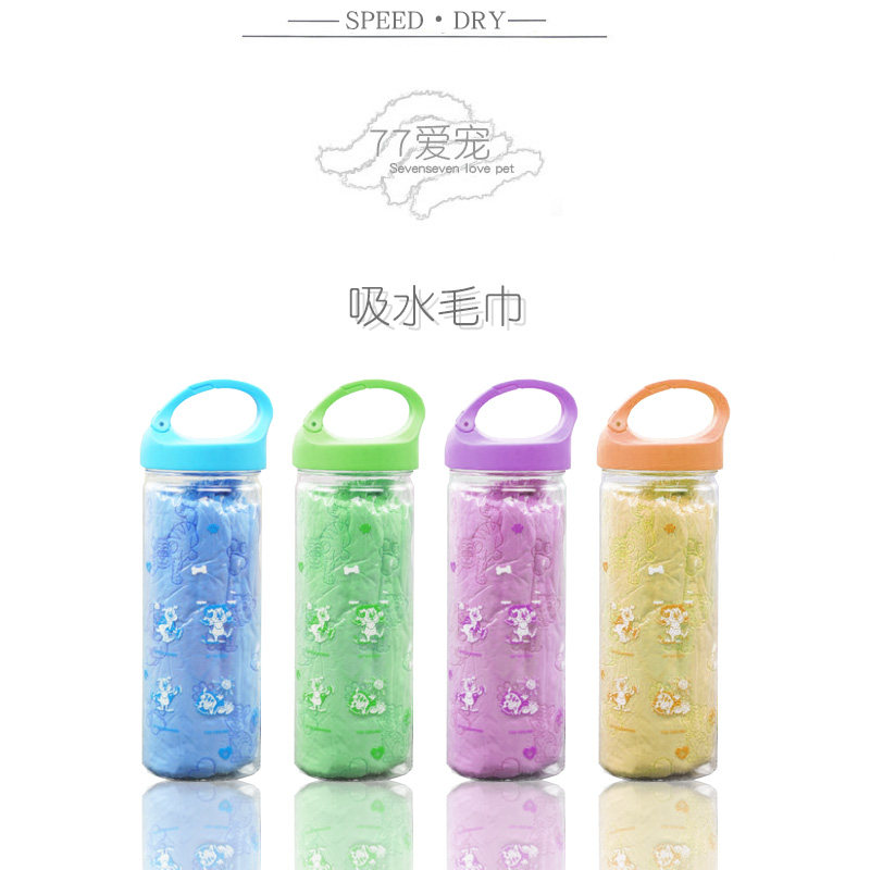 Promotional new packaging pet super absorbent towel dog bath towel hardcover imitation deerskin 85*32cm