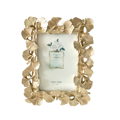 6-дюймовый Golden Ginkgo Leaf Creative Photo Frame, Photo Rame Rame, Home Ginkgo Leaf Photo Ornament