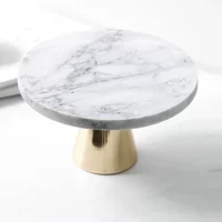 Мраморный золотой конус дно торт тарелка