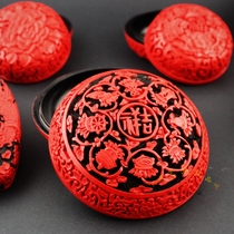 4 inch old Beijing lacquer jewelry box Lacquer lacquerware foreign affairs business gifts abroad to send foreigners