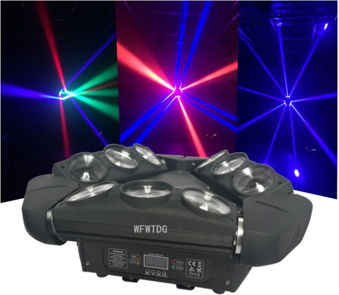 LED Nine Heads Bird Ecstasy SPIDER LIGHT KTV FLASH BAR SLOW ROCKING BAR LIGHT BEAM LIGHT STAGE LIGHT LASER LIGHT