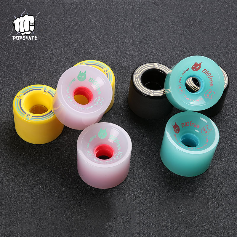 bigfree wheel small yellow wheel cream wheel three-legged cat wheel DC flat flower travel brush street FR longboard skateboard wheel