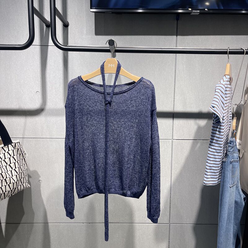 2026 Summer mm Maimeng Knitted Sweater Loose-Fitting Elegant Cover-Up Sweater 5H4331271