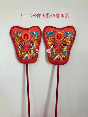Religious goods Taiwan craft worship rice bucket with Sun Moon fan Guotai Min'an wind and rain embroidery with Red Stick