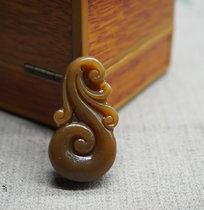 Hotan Jade Fushou Ruyi Pendant Auspicious Ruyi Jade Pendant Sugar Jade Ruyi Pendant Men and Women Necklace Sweater Chain