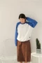 Raglan tay áo màu cổ cao áo len cao cổ 0,49kg áo khoác bò nữ