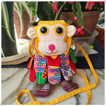 Yunnan Dali ethnic style messenger bag cute female cotton coin purse messenger childrens backpack mobile phone bag monkey bag