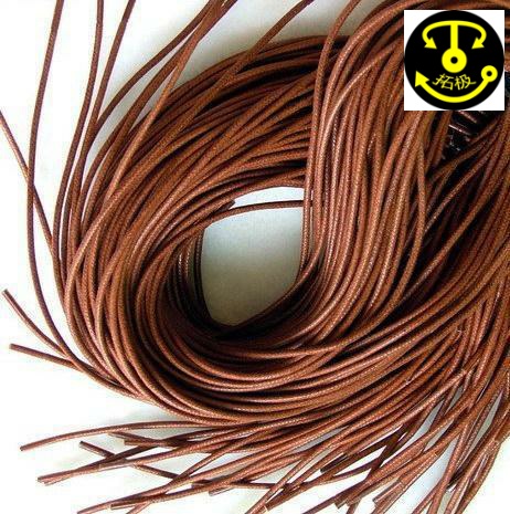 Leather shoelaces outdoor shoelaces 2.5mm wax waterproof fine round belt 50-300cm brown red total data