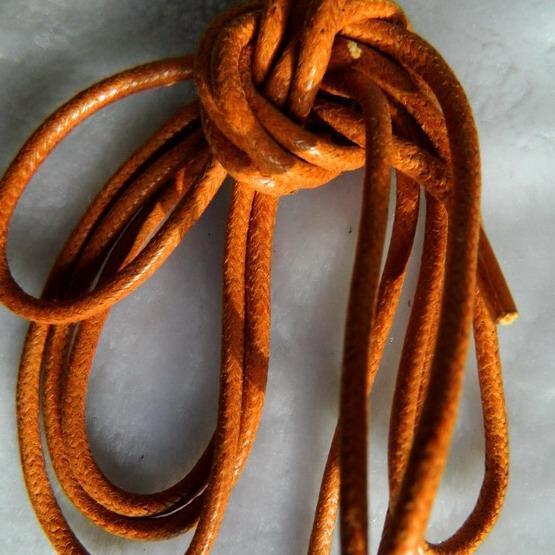 Tuoji leather shoe laces 2 5MM cotton waxed waterproof thin round belt 50-75CM orange total data