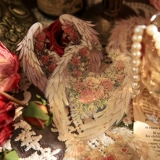 Крылья розы, горячее тиснение, ручная книга, наклейка, ретро, ​​крылья из перьев, цветок, конопля, ручная книга, ландшафтный коллаж, декоративный материал