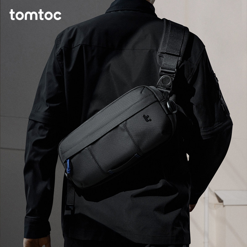 tomtoc slanted satchel for men's tooling satchel bag men's chest bag Chest Bag wind with new single shoulder bag T26-Taobao