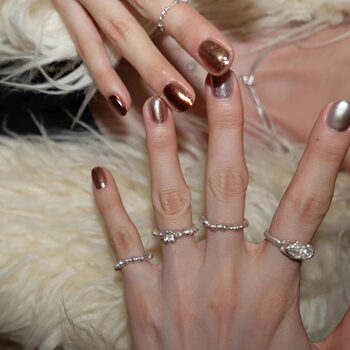 Its mine all-over s925 sterling silver korean niche design minimalist cold style irregular thread stacking ring