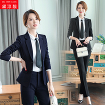 Professional wear womens fashion suits formal work wear business small suit set temperament hotel overalls set pants autumn and winter