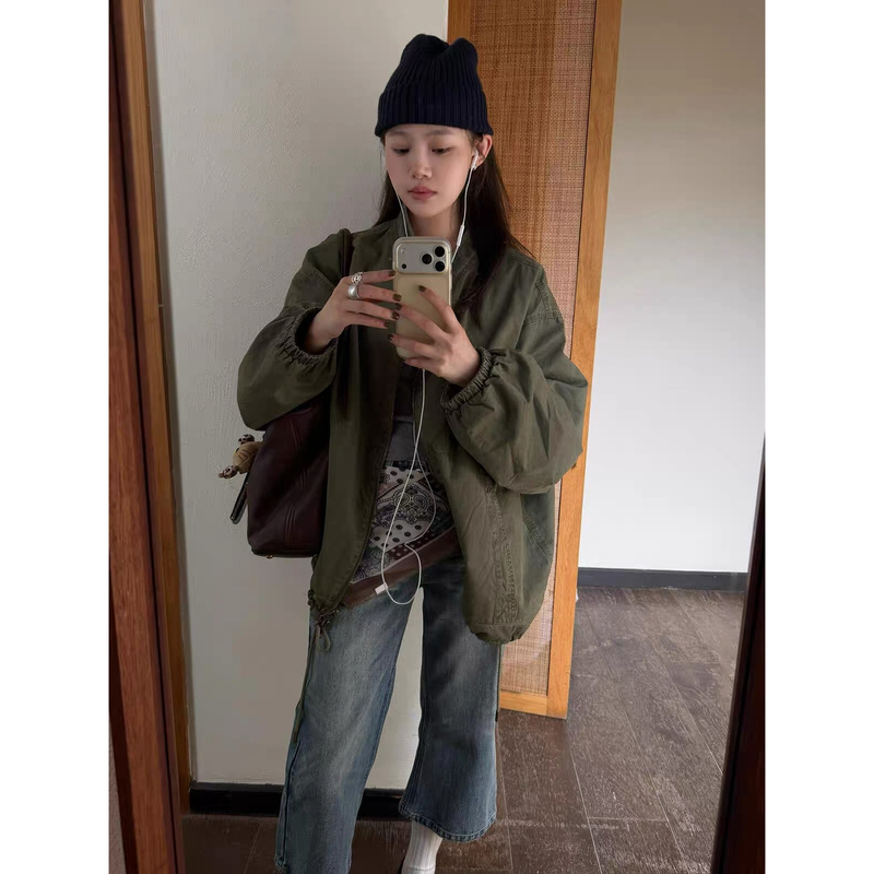 @Chao Loves to Keep It for Himself! 【Double-Sided Wear with Enzyme Wash】Vintage Japanese and Korean Retro Jacket Workwear Coat with Free Shipping @Chao Loves to Keep It for Himself! 【Double-Sided Wear with Enzyme Wash】Vintage Japanese and Korean Retro Jacket Workwear Coat with Free Shipping