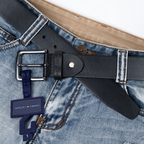 TOMMY Tommy belt mens leather top layer cowhide belt mens belt luxury pin buckle young trendy ins