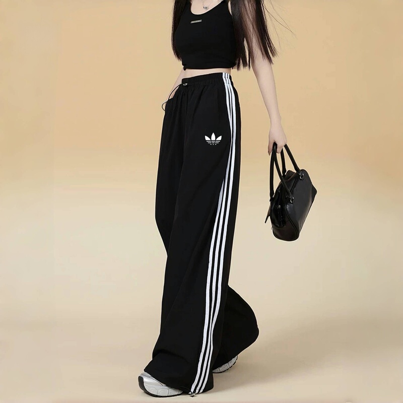 Jennie-Style Wide-Leg Pants for Women, Trendy Spring and Summer Three-Stripe Loose Casual Couple Versatile Sweatpants for Men
