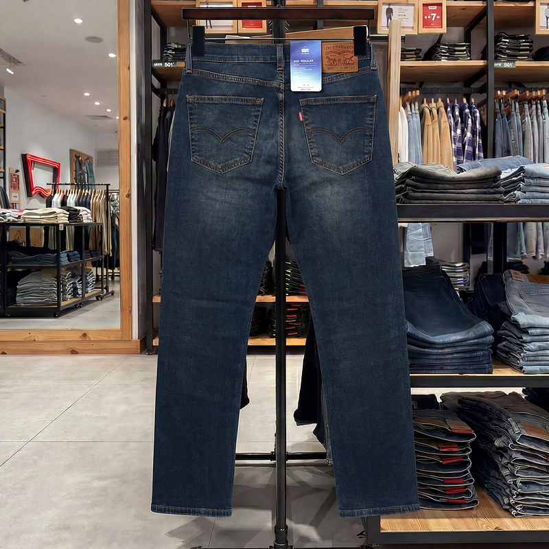 Levis Men's 505 Mid-Rise Loose Straight Stretch Retro Nostalgic Jeans 00505-3414 Levis Men's 505 Mid-Rise Loose Straight Stretch Retro Nostalgic Jeans 00505-3414