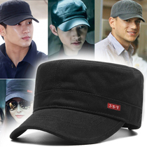 Hat male tide Korean spring and autumn flat hat male military hat short eaves cap cap outdoor leisure baseball hat sun hat