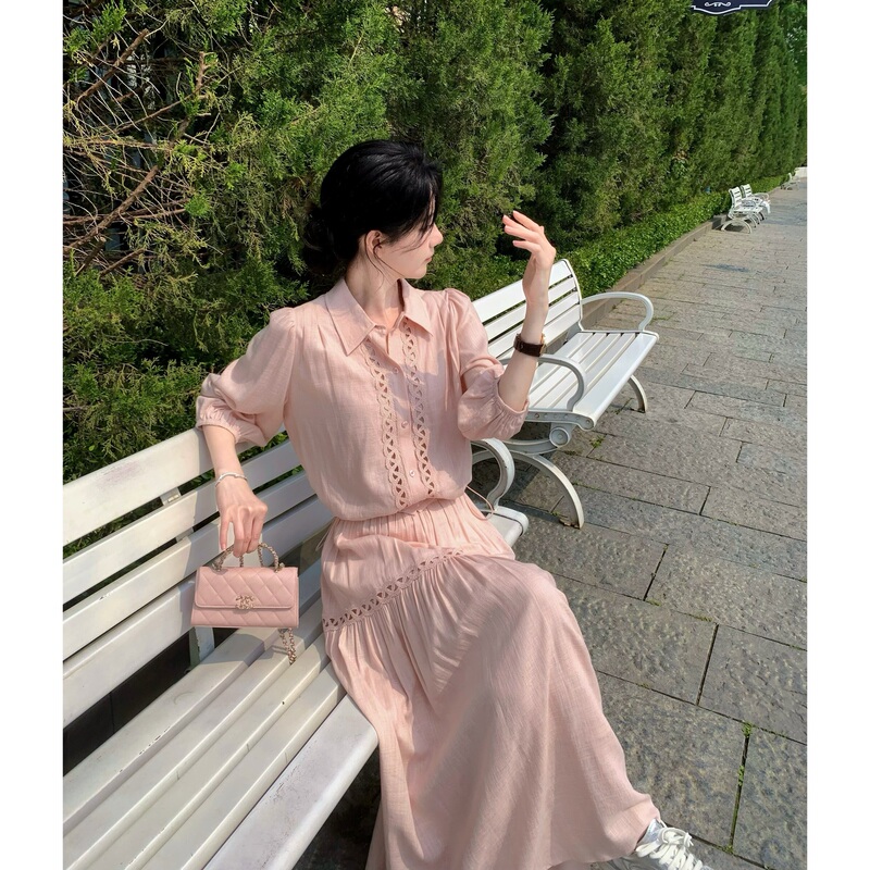 Zwinnie/James Winnie【Pink Flower Bloom-Exclusive Series】 Linen Elastic Waist Set Gys202650
